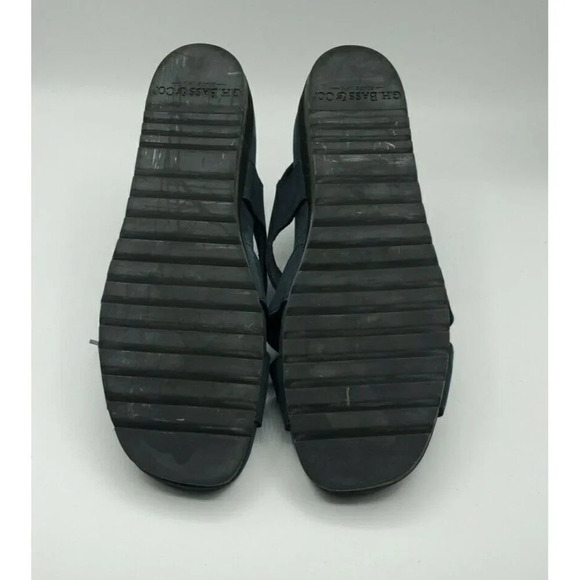 G.H. Bass Sandals Womens Azalea 9 Navy Blue Leather Suede Strappy Comfort Shoes - Picture 10 of 12